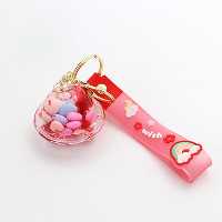 سرکلیدی شیشه ای آویز کیف آکواریومی سفینه فضایی قرمز 33854