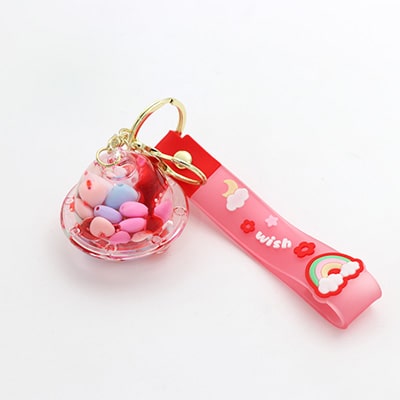 سرکلیدی شیشه ای آویز کیف آکواریومی سفینه فضایی قرمز 33854