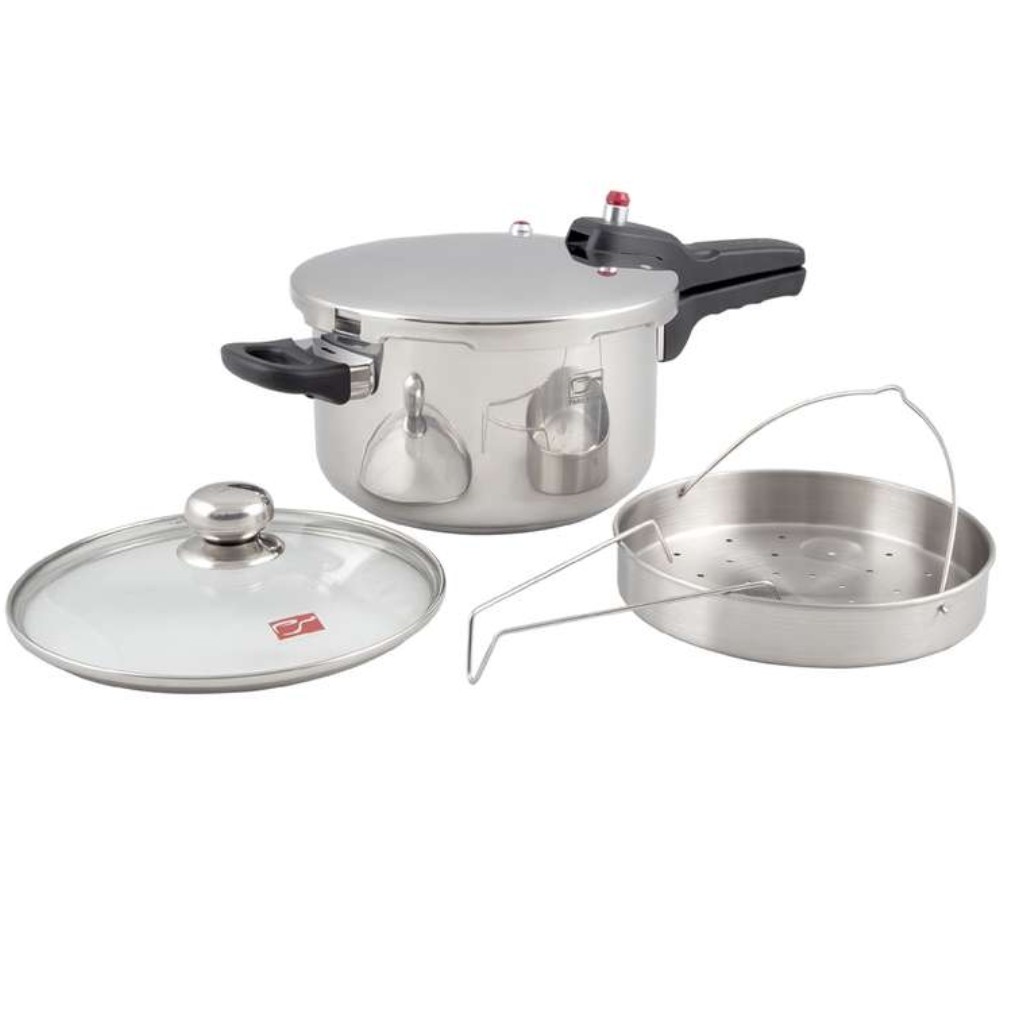 دیگ زودپز 45 لیتری پارس استیل اصل با کف سه لایه و درب پیرکس و بخارپز(هزینه ارسال بصورت پس کرایه برعهده خریدار محترم هس