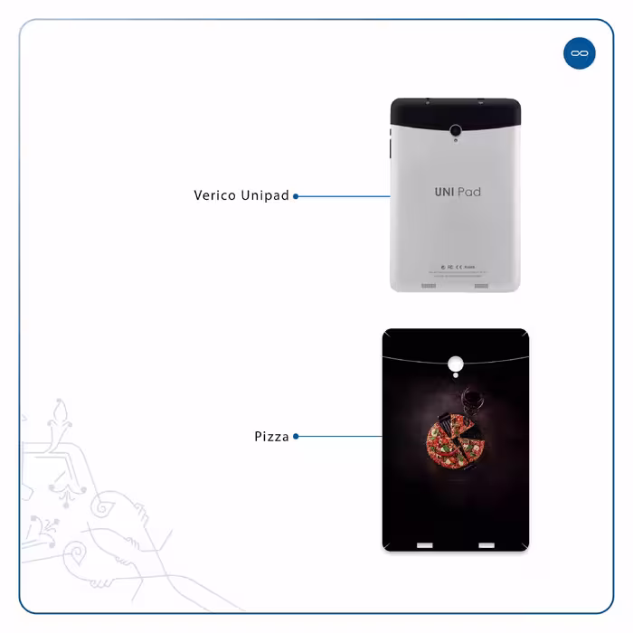 برچسب پوششی ماهوت مدل Pizza مناسب برای تبلت وریکو Unipad