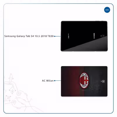 برچسب پوششی ماهوت مدل AC-Milan مناسب برای تبلت سامسونگ Galaxy Tab S4 10.5 2018 T830