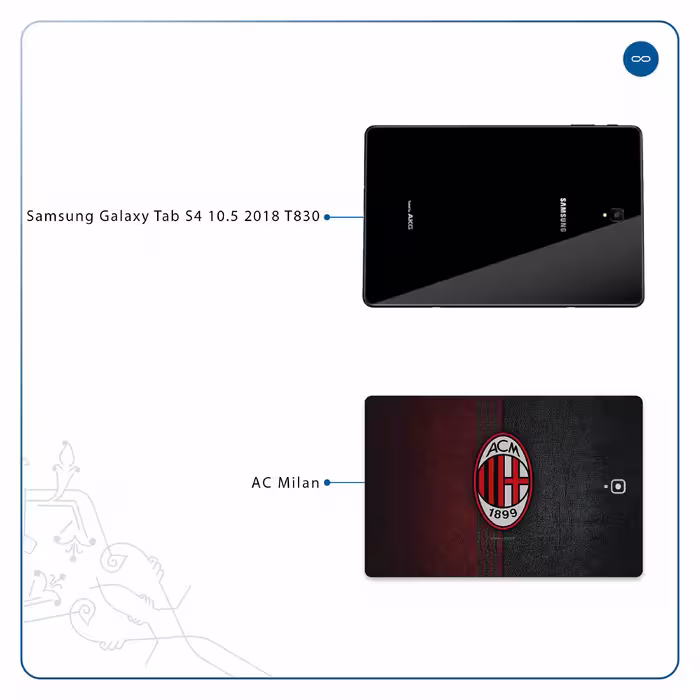 برچسب پوششی ماهوت مدل AC-Milan مناسب برای تبلت سامسونگ Galaxy Tab S4 10.5 2018 T830