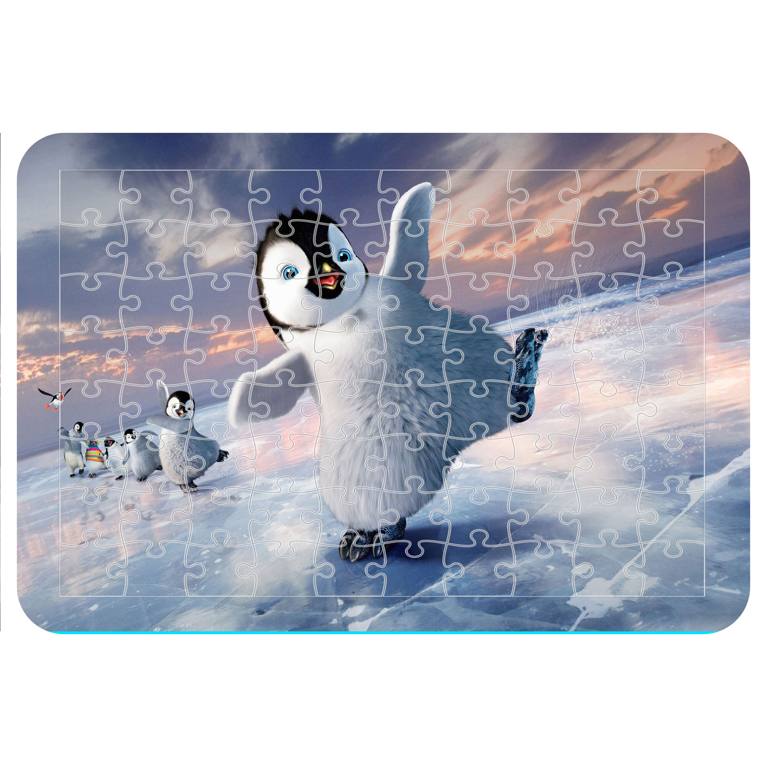 پازل ؟ تکه اطلس آبی طرح پنگوئن ها  مدل P1651