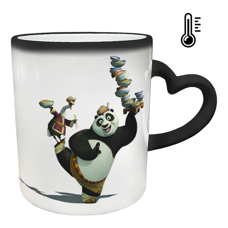 ماگ حرارتی مدل دسته قلبی طرح پاندا کونگ فو کار کد 61