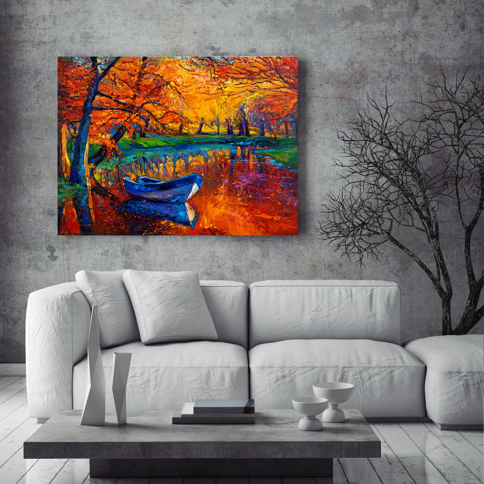 تابلو بوم مدل پاییز و قایق کد AR7520