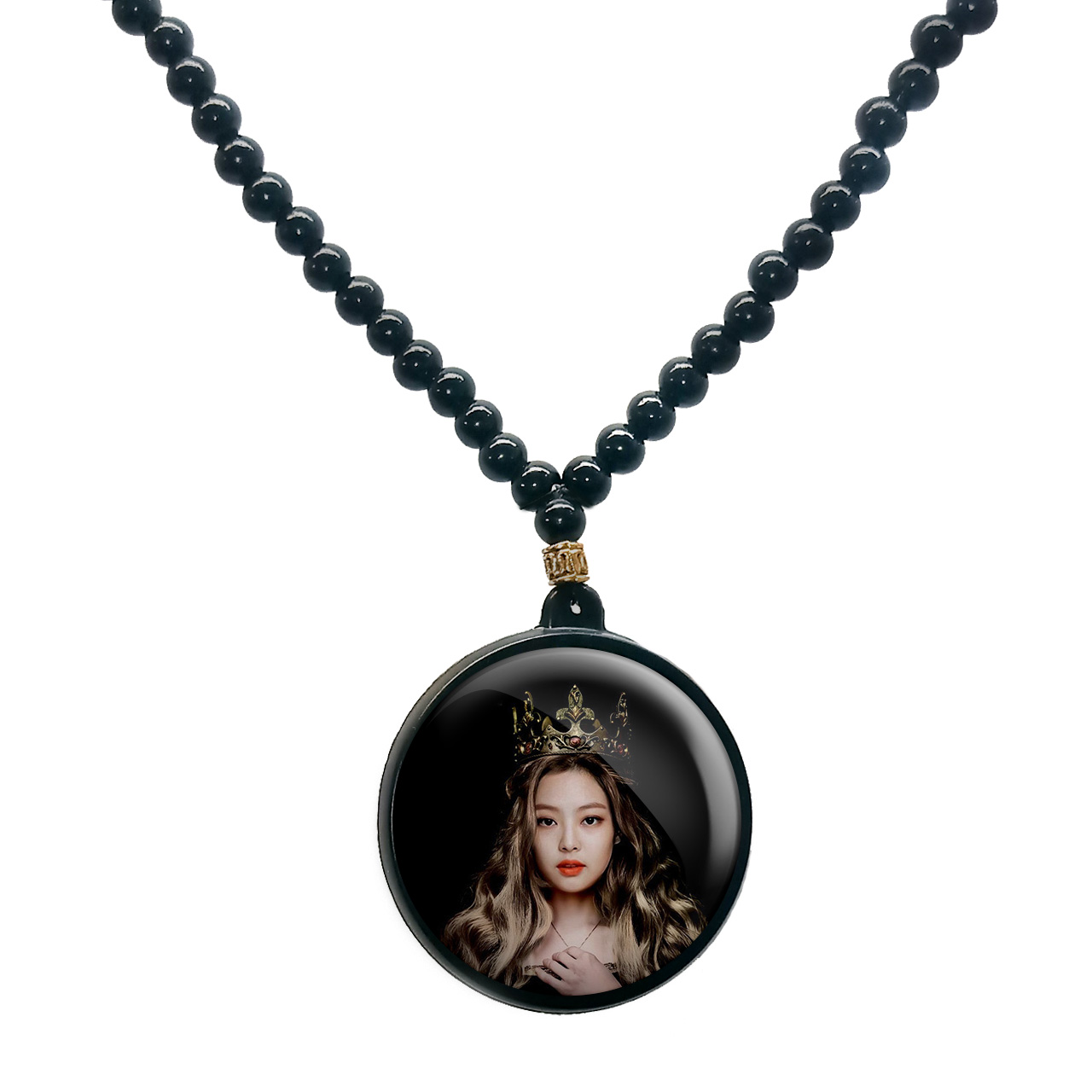 گردنبند پرمانه مدل بلک پینک کد pmd.13