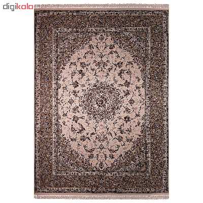 فرش ماشینی زمرد مشهد مدل نایین زمینه کرم