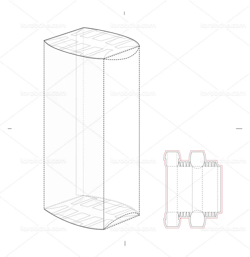 وکتور صفحه گسترده جعبه استوانه ای | گرافیک با طعم تربچه