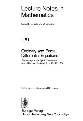 خرید و دانلود نسخه کامل کتاب Ordinary And Partial Differential Equations