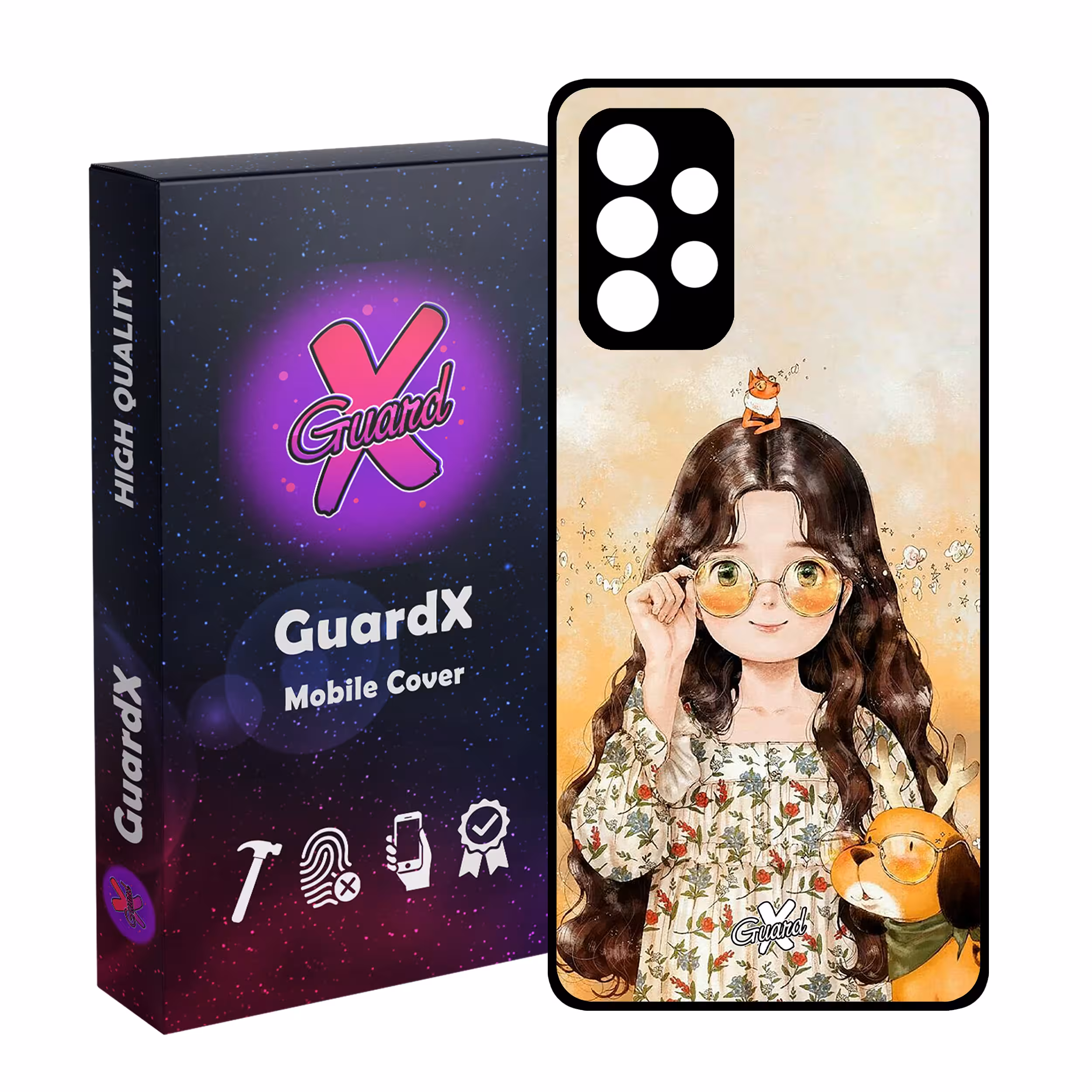 کاور گارد ایکس طرح Girl مدل Glass10253 مناسب برای گوشی موبایل سامسونگ Galaxy A32 4G