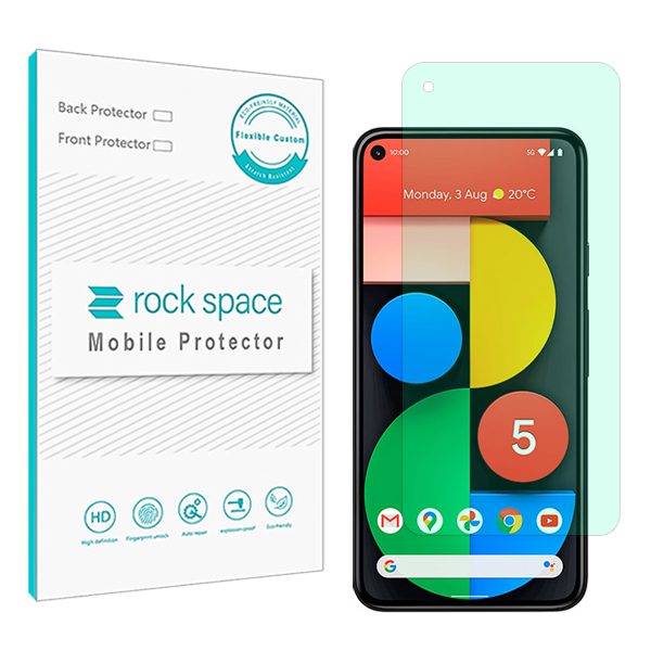 گلس گوگل Pixel 5 مدل نانو هیدروژل گرین لایت برند راک اسپیس کد S