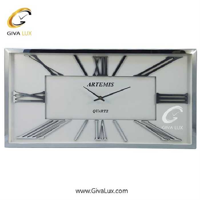 ساعت دیواری اورجینال آرتمیس آلیاژ فلزی نقره ای| کد رفرنس 20004، مدل: 2027SilverWhite