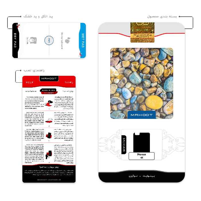 برچسب پوششی ماهوت مدل River rocks مناسب برای گوشی موبایل آنر 4X