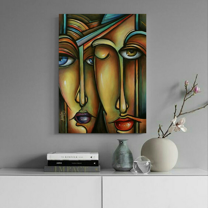 تابلو شاسی طرح چهره مدل کوبیسم کد AR8600 | دنیای قاب