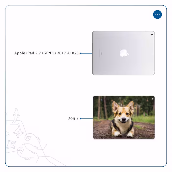 برچسب پوششی ماهوت مدل Dog-2 مناسب برای تبلت اپل iPad 9.7 (GEN 5) 2017 A1823