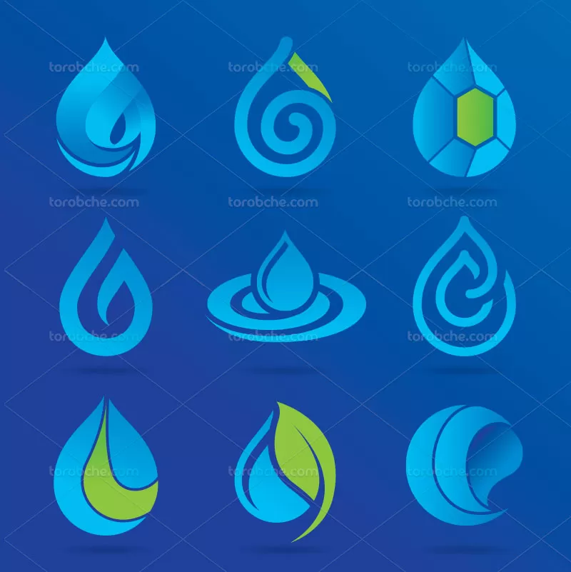 وکتور لوگوی قطره آب با کیفیت بالا | گرافیک با طعم تربچه