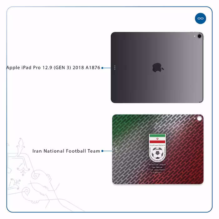 برچسب پوششی ماهوت مدل Iran-National-Football-Team مناسب برای تبلت اپل iPad Pro 12.9 (GEN 3) 2018 A1876