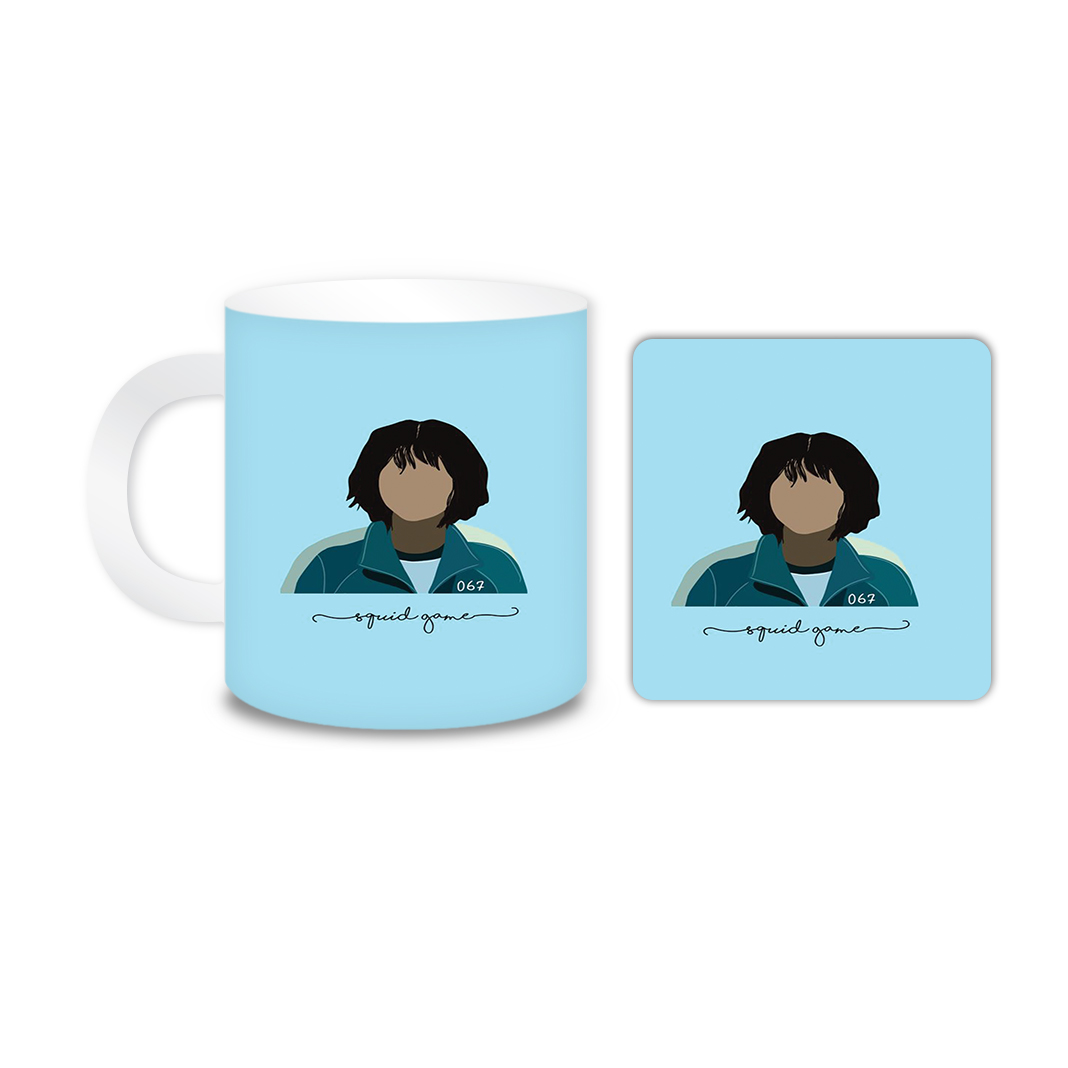 ماگ مدل Squid game کد 2160 به همراه زیر لیوانی