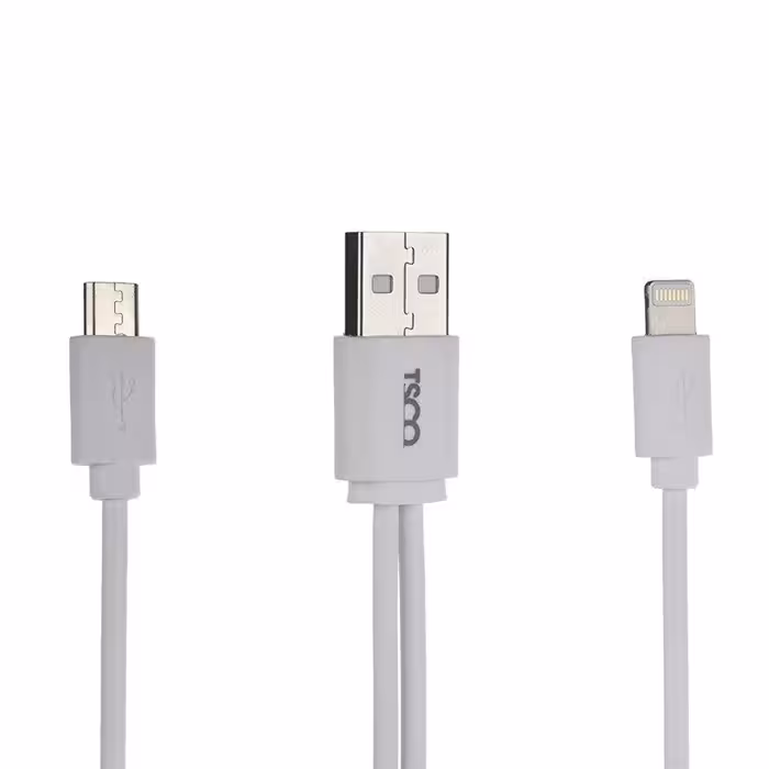 کابل تبدیل USB به microUSB و لایتنینگ تسکو مدل TC A28 طول 0.2 متر
