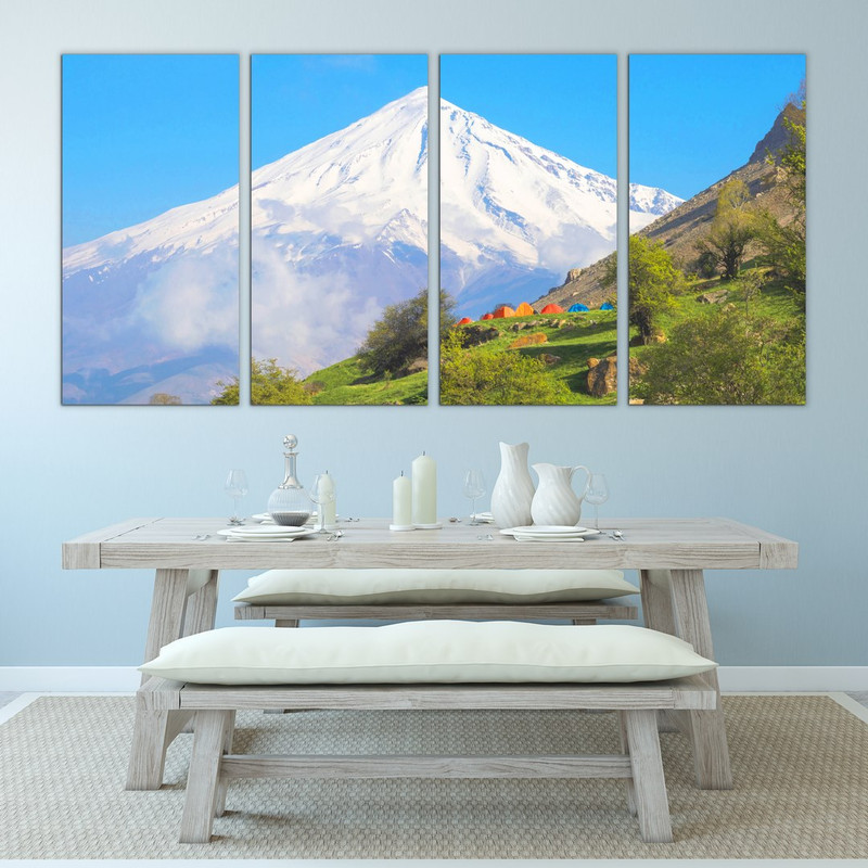 تابلو شاسی دنیای قابطرح طبیعت و کوه دماوند مدل SH-478 مجموعه 4 عددی | دنیای قاب