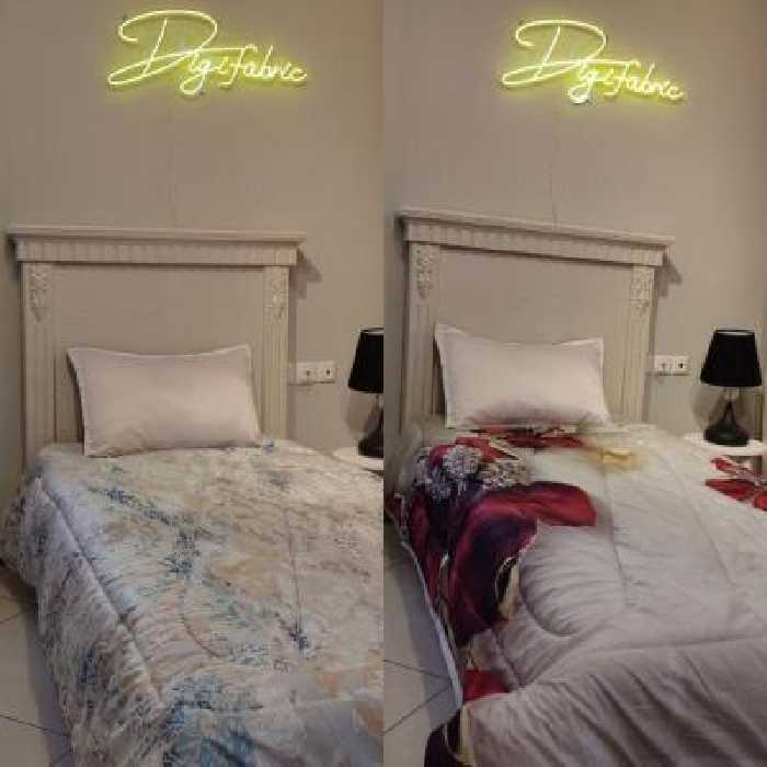 لحاف یک نفره طرح گل سه بعدی قرمز