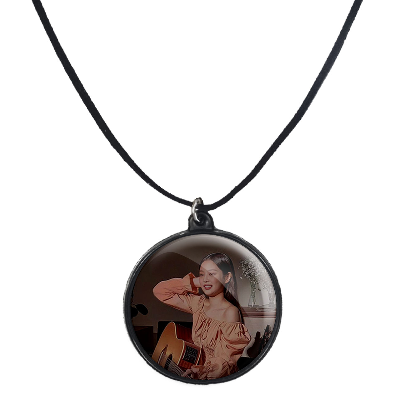 گردنبند پرمانه طرح بلک پینک کد pmb.17871 مدل دو طرفه