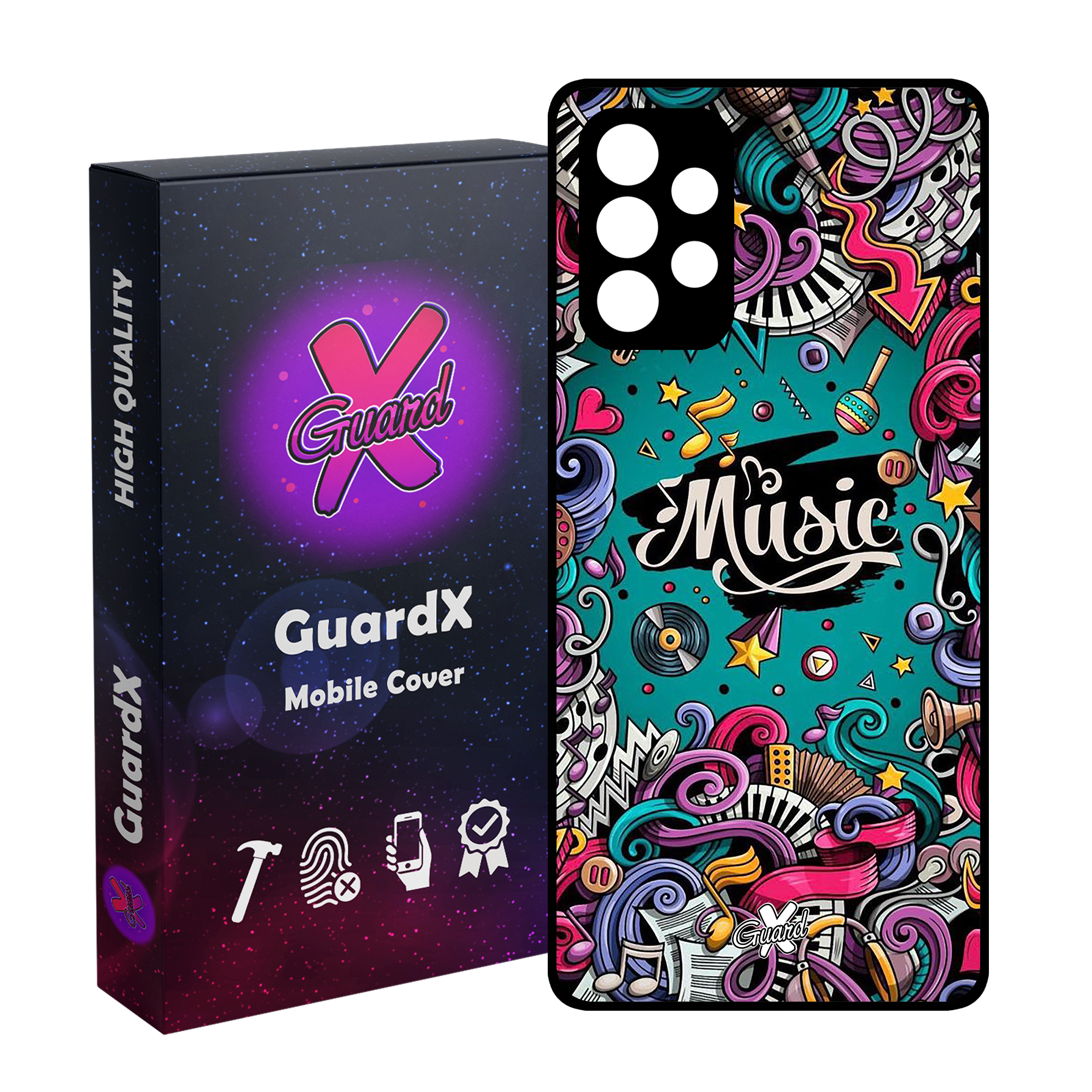 کاور گارد ایکس طرح Music مدل Glass10025 مناسب برای گوشی موبایل سامسونگ Galaxy A23 4G