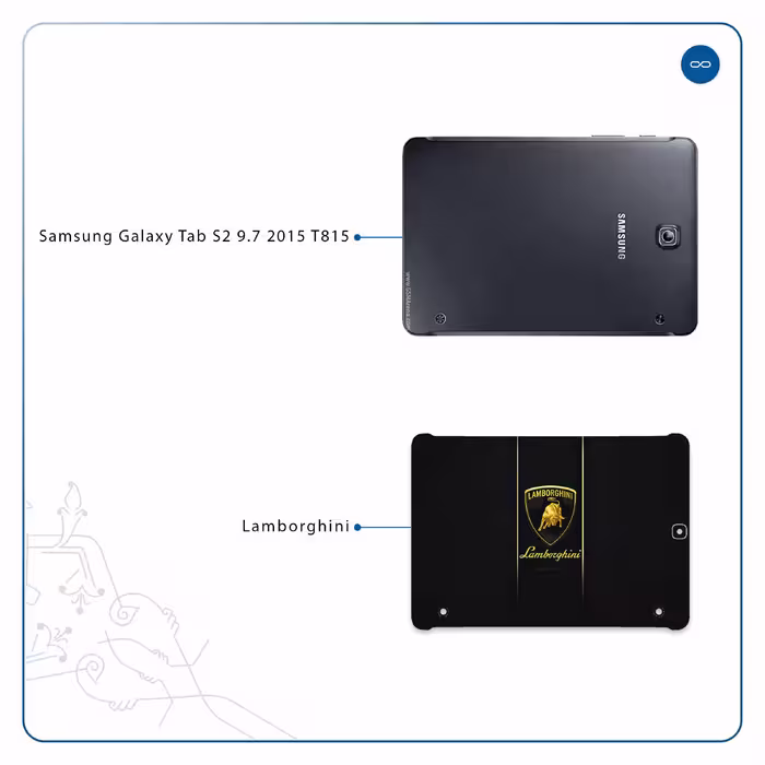 برچسب پوششی ماهوت مدل Lamborghini مناسب برای تبلت سامسونگ Galaxy Tab S2 9.7 2015 T815