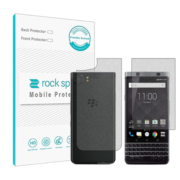 گلس صفحه نمایش و پشت گوشی Blackberry Keyone مدل نانو هیدروژل مات برند راک اسپیس کد SS