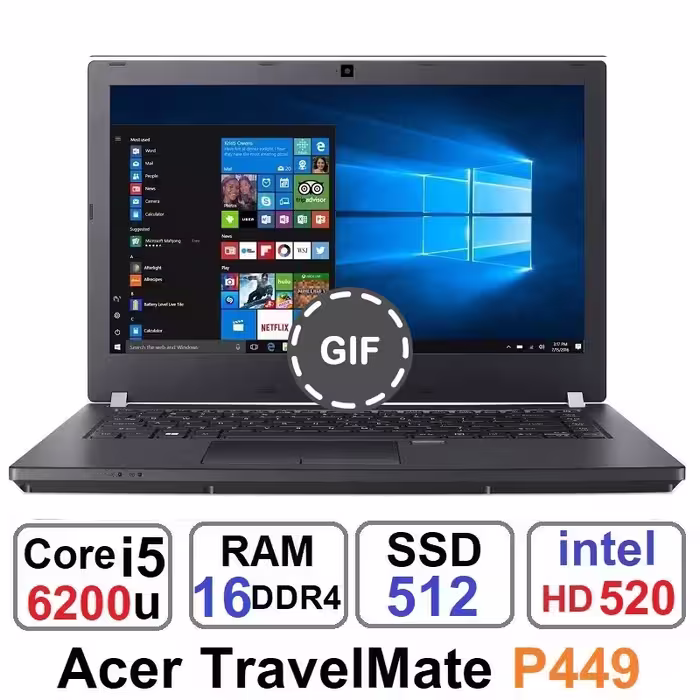 لپ تاپ ایسر Acer TravelMate P449 Core i5 6200u رم16وssd512