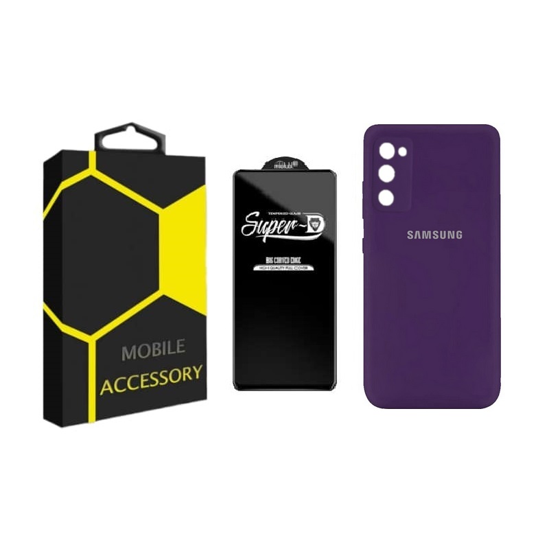 کاور مدل silicone مناسب برای گوشی موبایل سامسونگ Galaxy S20fe به همراه محافظ صفحه نمایش 