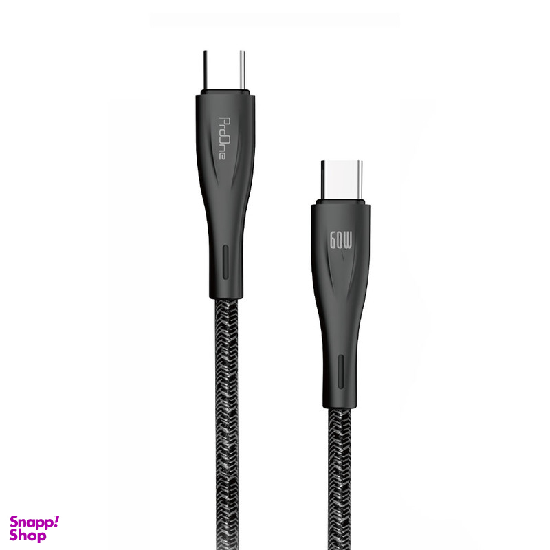 کابل تبدیل USB-C به USB-C پرووان مدل 60W-PCC112 طول 1 متر