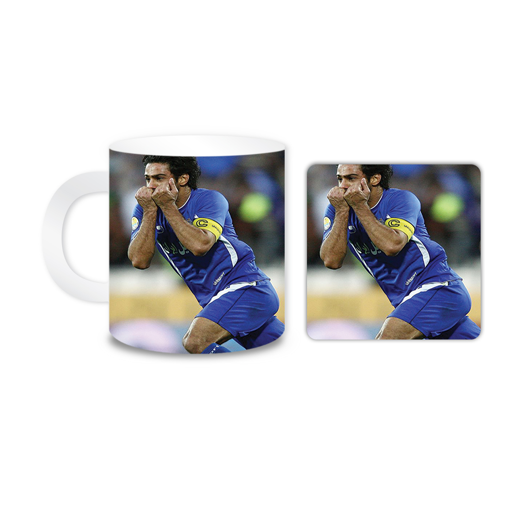 ماگ مدل ورزشی کد 1143 به همراه زیر لیوانی