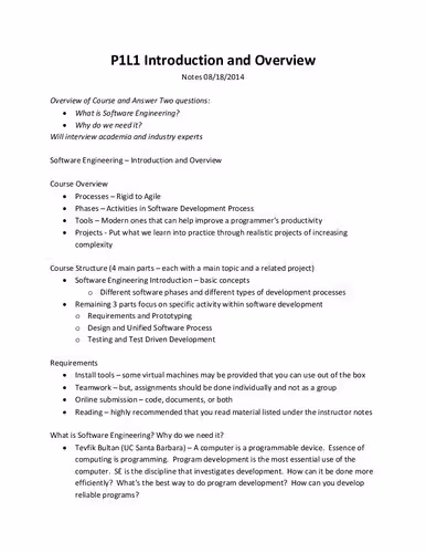 خرید و دانلود نسخه کامل کتاب Lecture Notes for CS 6300: Software Development Process (SDP)