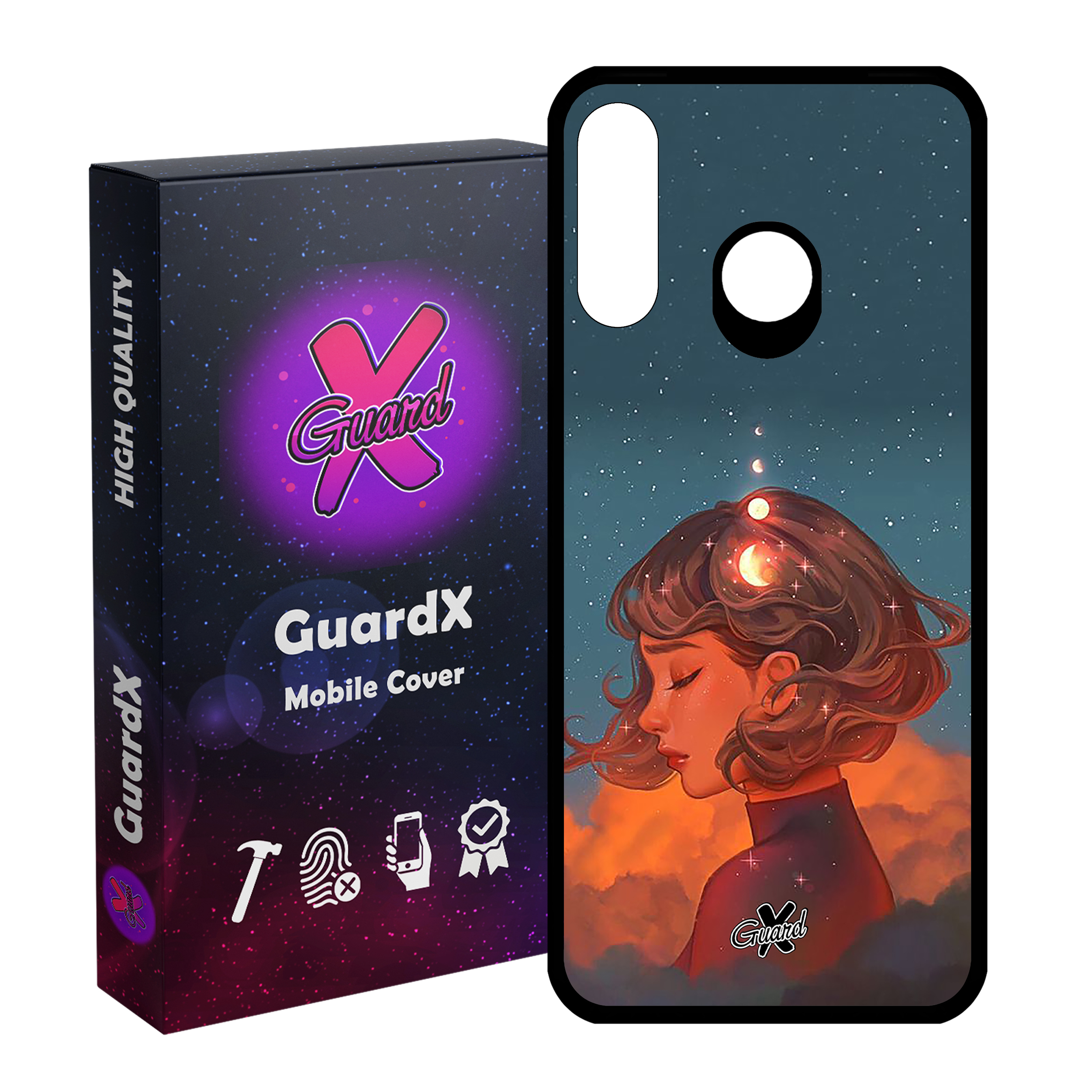 کاور گارد ایکس طرح Girl مدل Glass10302 مناسب برای گوشی موبایل هوآوی P30 Lite