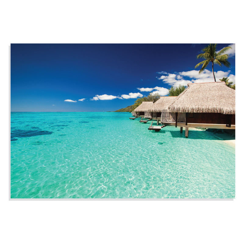 تابلو شاسی طرح خانه های ییلاقی گرمسیری مالدیو Maldives Tropical Bungalows مدل NV0824 | دنیای قاب