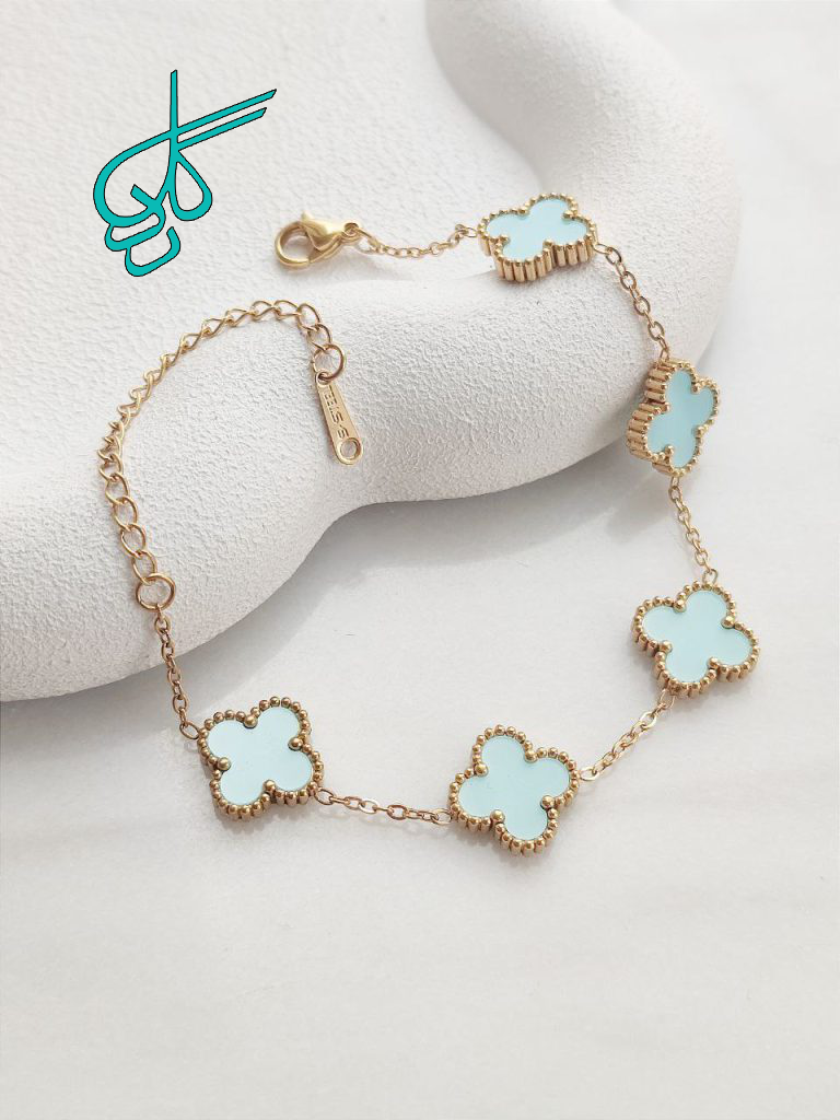 خرید دستبند زنانه استیل ونکلیف کیفیت عالی رنگ ثابت - ردگل