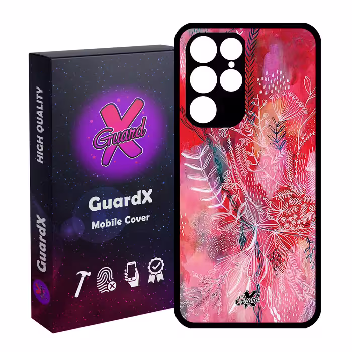 کاور گارد ایکس طرح گل مدل Glass10282 مناسب برای گوشی موبایل سامسونگ Galaxy S22 Ultra