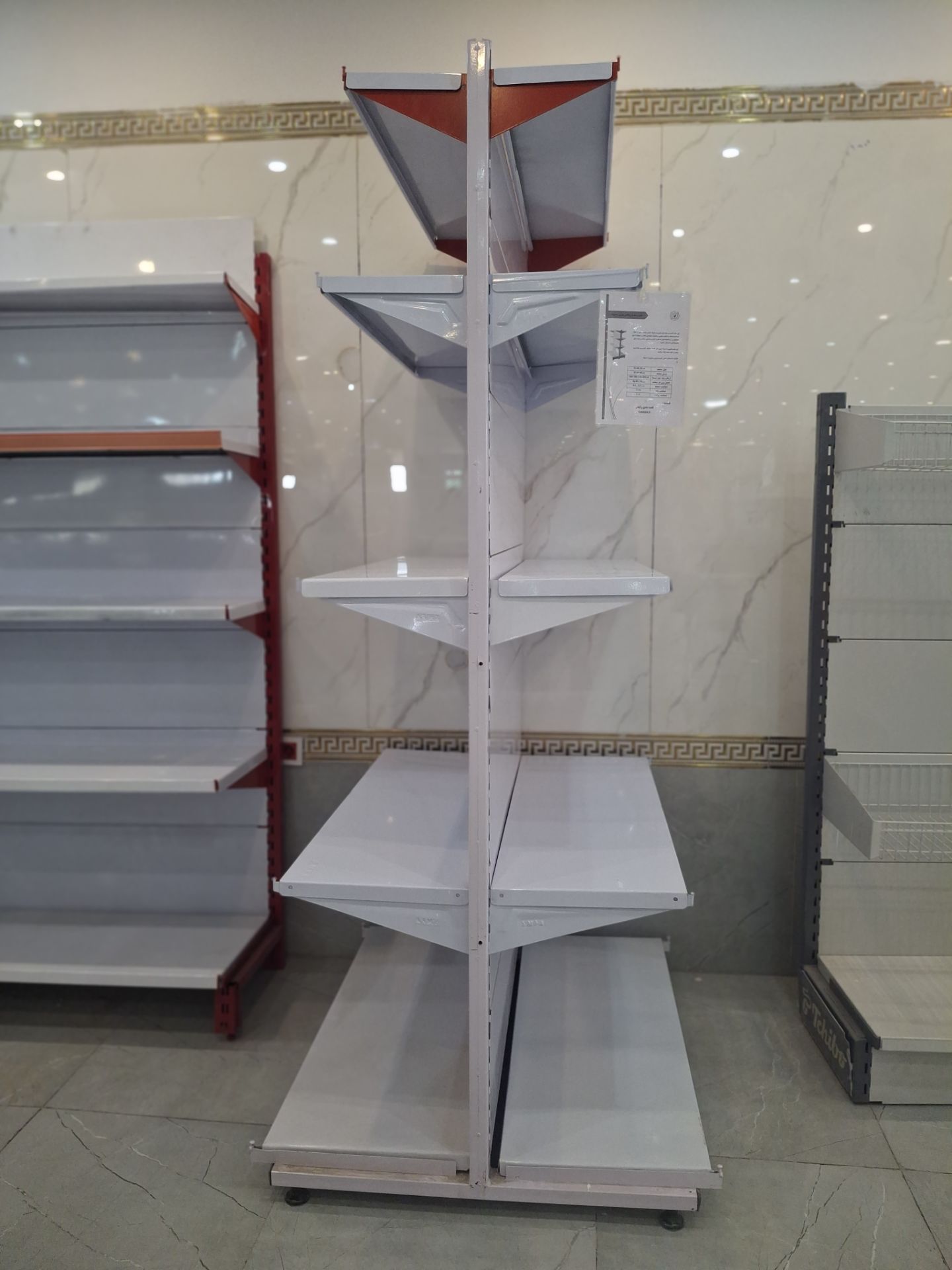 خرید و قیمت قفسه سوپری دو طرفه 5 طبقه 95x30 ارتفاع 160 - قفسه‌بندی وکیلی