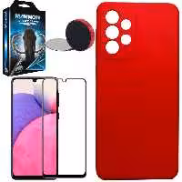 کاور ماموت مدل سیلیکونی مناسب برای گوشی موبایل سامسونگ Galaxy A33 5G به همراه محافظ صفحه نمایش و سکه هولدر مگنتی و پایه نگهدارنده گوشی