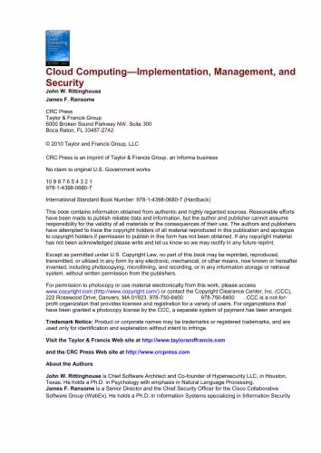 خرید و دانلود نسخه کامل کتاب Cloud Computing - Implementation, Management, and Security