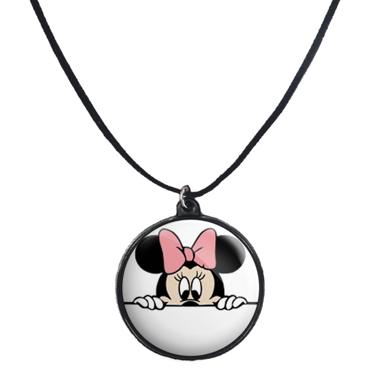 گردنبند پرمانه طرح میکی موس کد pmb.12900 مدل دو طرفه