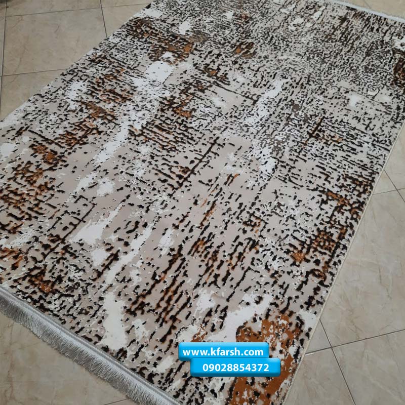 فرش فانتزی کرم طلایی کد 1009