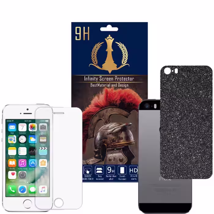 برچسب پوششی اینفینیتی مدل PR MAX مناسب برای گوشی موبایل اپل iPhone 5 / 5S / SE به همراه محافظ صفحه نمایش