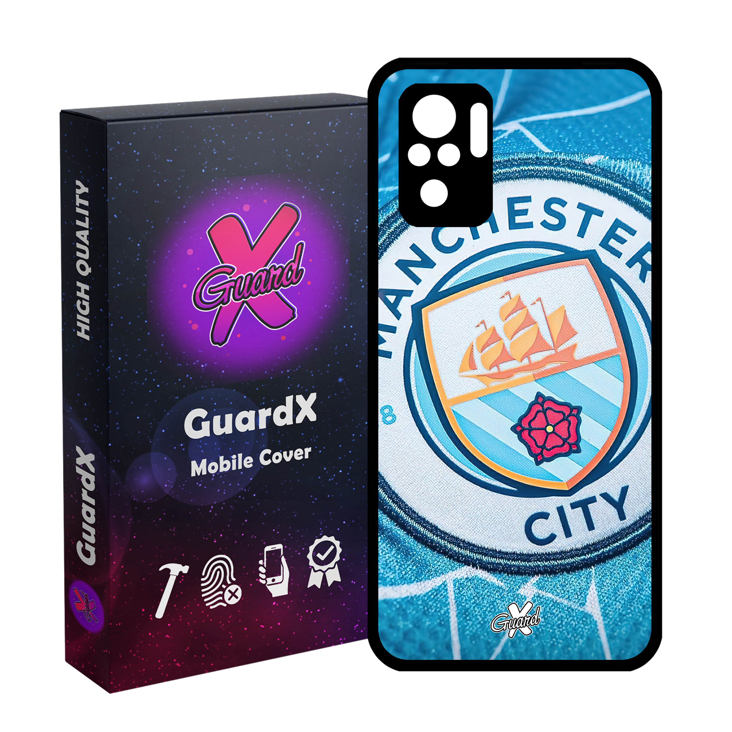 کاور گارد ایکس طرح منچستر سیتی مدل Glass10450 مناسب برای گوشی موبایل شیائومی Redmi Note 10 4G/Redmi Note 10S