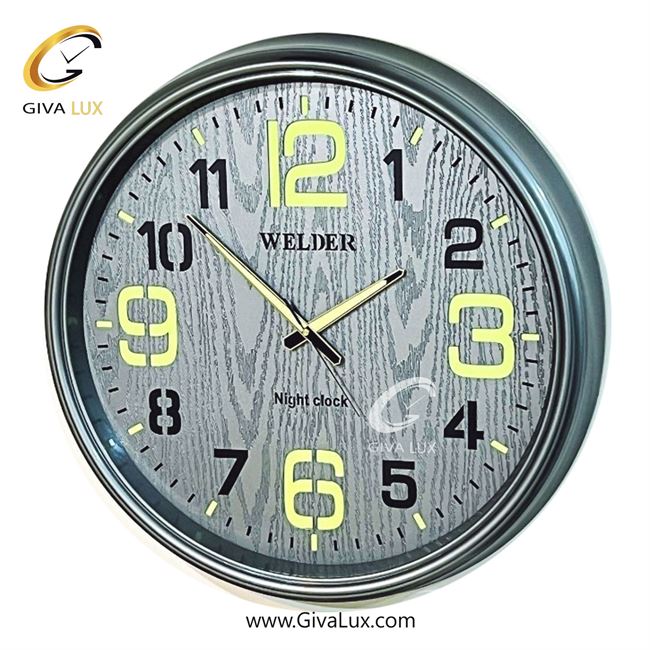 ساعت دیواری اورجینال ولدر PVC طوسی| کد رفرنس 633