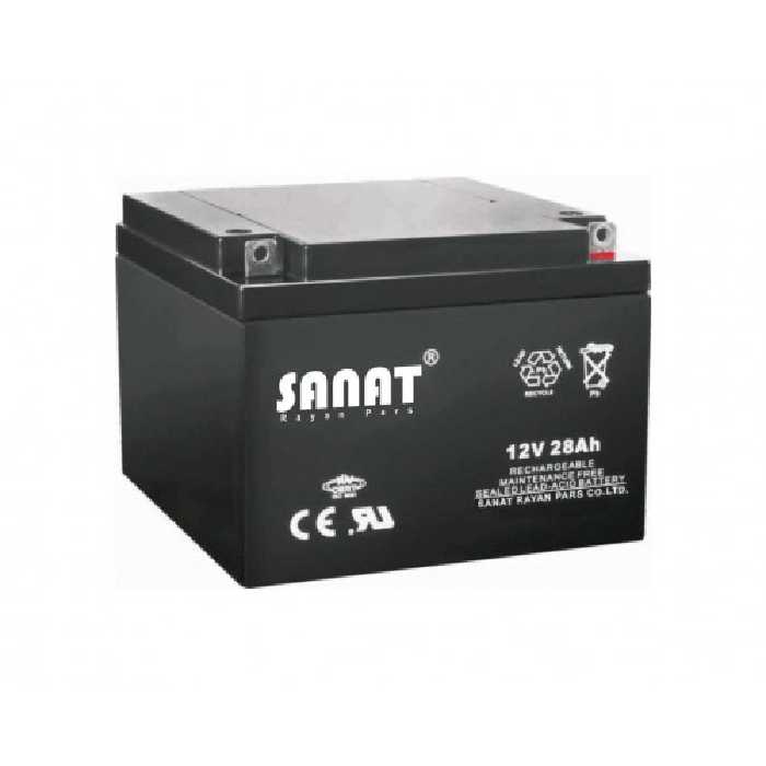 باتری سیلد اسید 28 آمپر ساعت SANAT - فروشگاه اینترنتی طیف سنتر