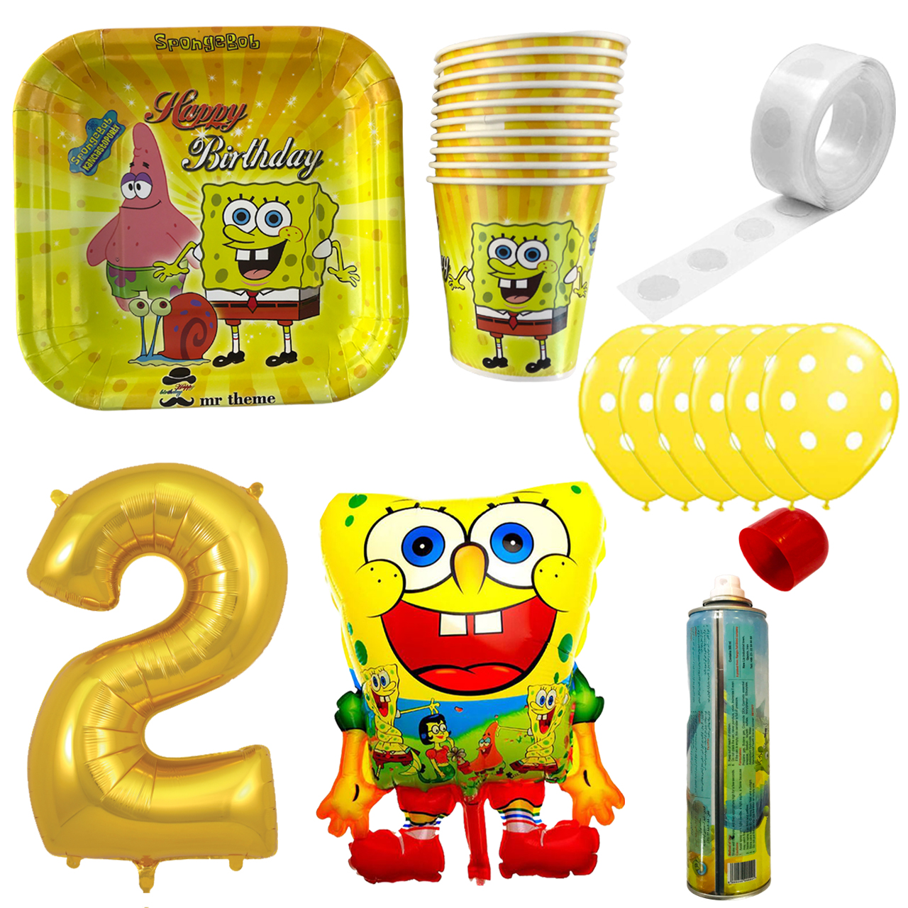 مجموعه 30 عددی تم تولد مسترتم طرح باب اسفنجی کد 2