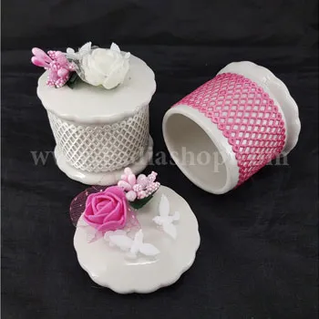 جعبه جواهرات سرامیکی گل دار 409