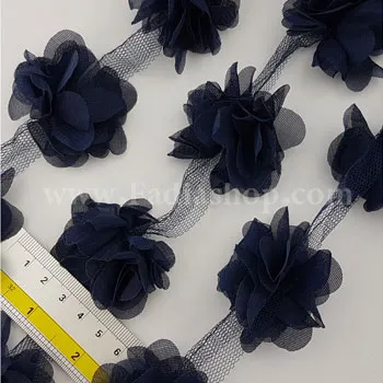 یراق گل حریر سرمه ای مدل 1